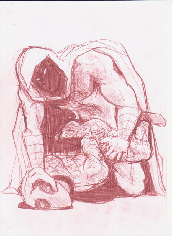 MoonKnight/Deadpool porn, this is the sketch, I’ll do a proper one and post...